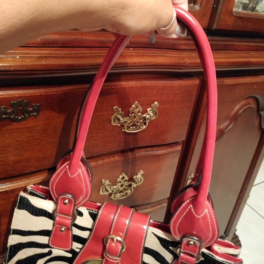 Red zebra purse